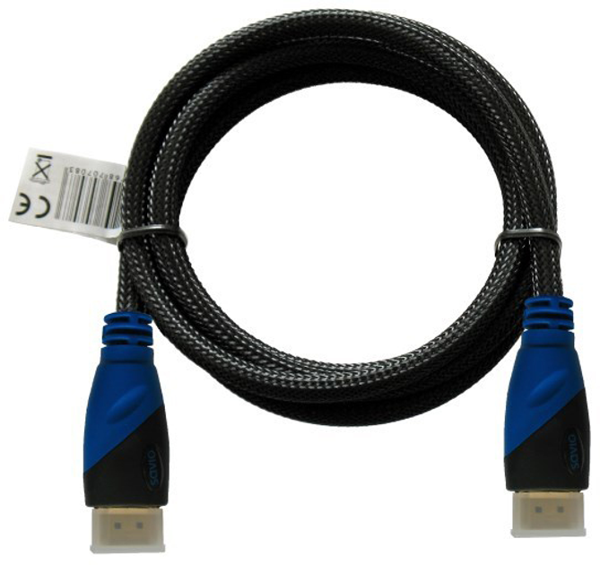 Kabel HDMI Savio CL-02 1,5 m HDMI Type A (standard) czarno-niebieski (SAVKABELCL-02) - obraz 1