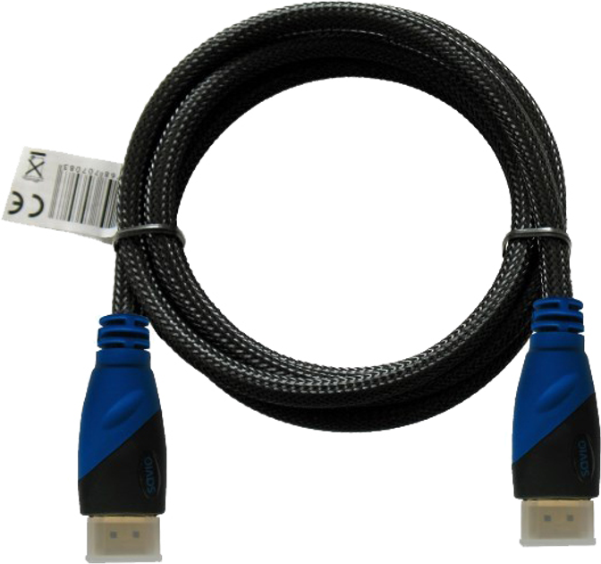 Кабель Savio CL-48 HDMI 2 м HDMI Type A (Standard) Black,Blue (SAVKABELCL-48) - зображення 1
