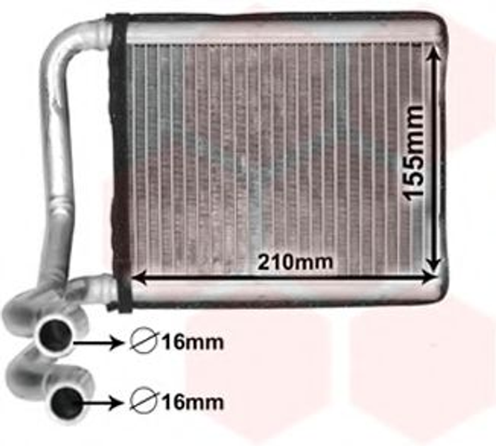 Радиатор отопителя HYUN ACCENT 11- пр-во Van Wezel Van Wezel (82006393) - изображение 1