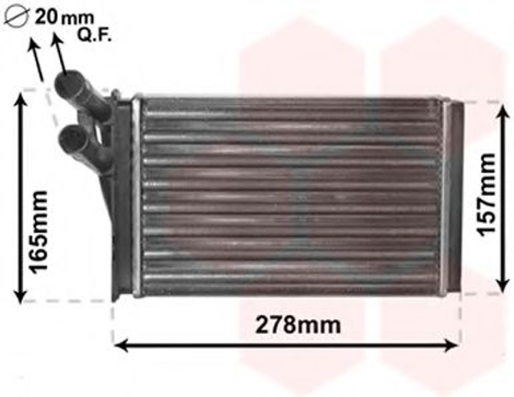 Радіатор обігрівача AUDI80/90/A4/VW PASSAT5 Van Wezel Van Wezel (03006097) - зображення 1