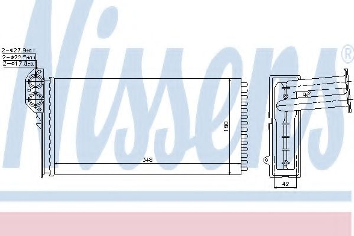 Радиатор отопителя MERCEDES SPRINTER W 901-905 95- пр-во Nissens Nissens (73941) - изображение 1