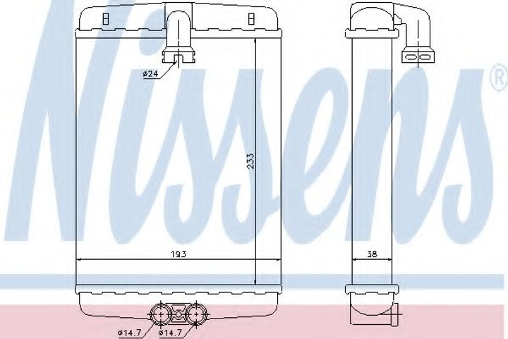 Радиатор печки MERCEDES E-CLASS W 210 95- пр-во Nissens Nissens (72013) - изображение 1