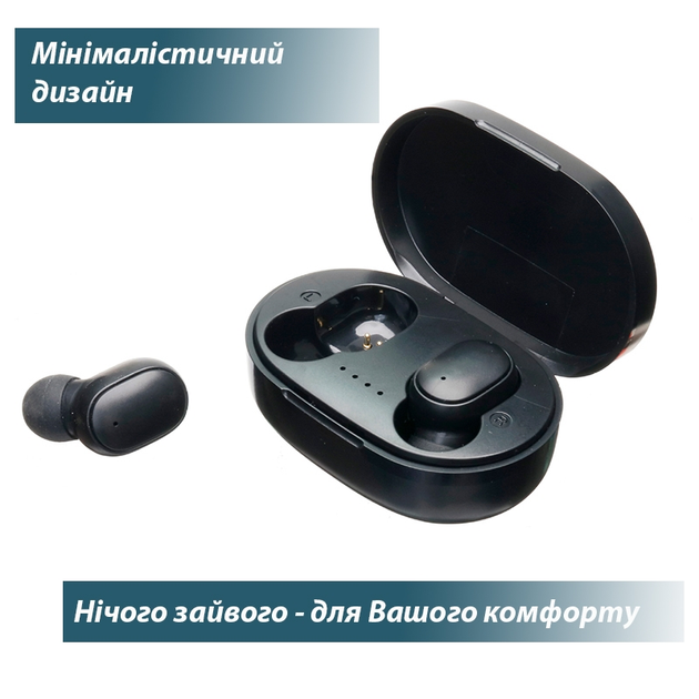 Беспроводные наушники TWS A6S затычки/вакумные в чехле черне (GS-102206 ...
