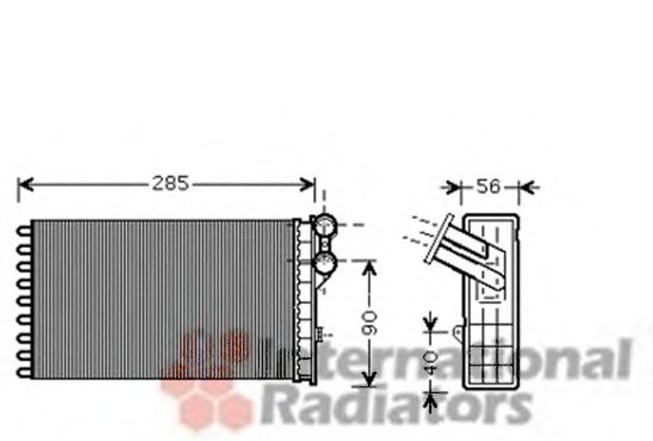 Радиатор отопителя C4/PEUG307 ALL 04-09 Van Wezel Van Wezel (09006239) - изображение 1