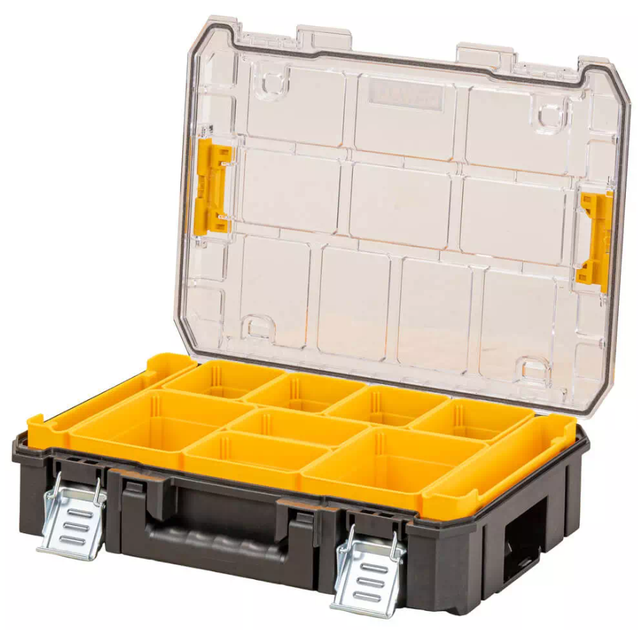 Органайзер DeWALT TSTAK прозора кришка, 10 чашок, клас захисту IP54 DWST82968-1 - Фото 2 Органайзер DeWALT TSTAK прозора кришка, 10 чашок, клас захисту IP54 DWST82968-1 - зображення 2