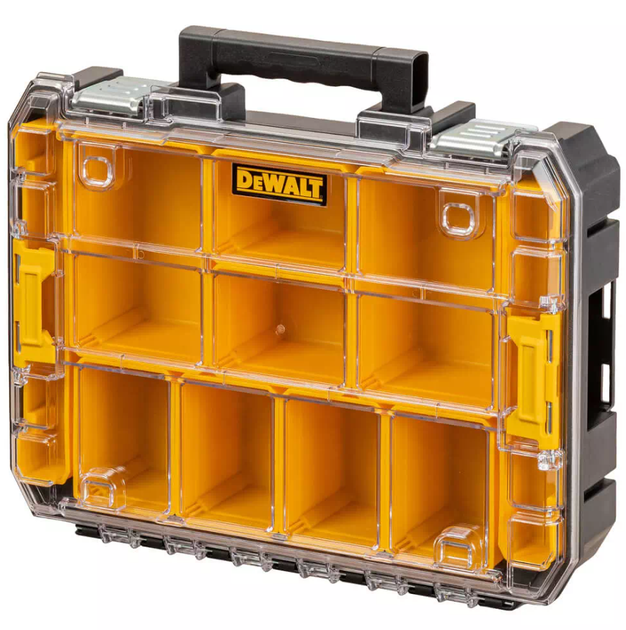 Органайзер DeWALT TSTAK прозора кришка, 10 чашок, клас захисту IP54 DWST82968-1 - Фото 3 Органайзер DeWALT TSTAK прозора кришка, 10 чашок, клас захисту IP54 DWST82968-1 - зображення 3