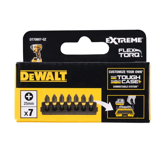 Кассета с битами DeWALT FlexTorq, L=25 мм, Рh2, 7 шт DT70807 - изображение 2