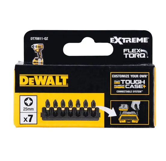 Кассета с битами DeWALT FlexTorq, L = 25 мм, Pz2, 7 шт DT70811 - изображение 2