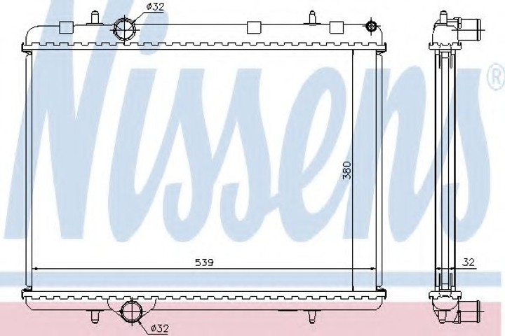 Радіатор охолодження CITROEN/PEUGEOT вир-во Nissens Nissens (636006) - зображення 1