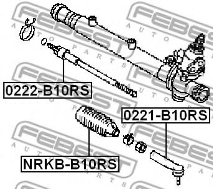 Наконечник передней рулевой тяги NISSAN ALMERA CLASSIC 06- Пр-во FEBEST Febest (0221B10RS) - изображение 2