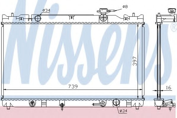Радіатор охолодження TOYOTA CAMRY 01- 2.0/2.4 вир-во Nissens Nissens (646351) - зображення 1