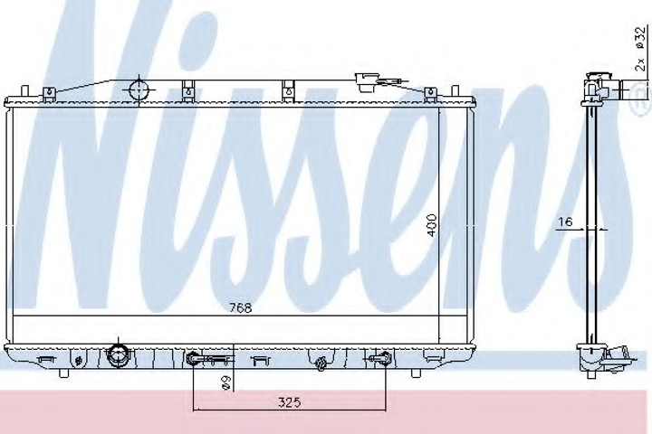Радіатор охолодження двигуна HONDA ACCORD 08- вир-во Nissens Nissens (68138) - зображення 1
