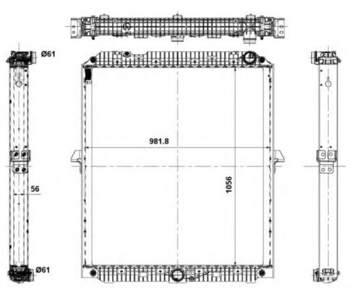 Радиатор охлаждения MB ACTROS/AROCS 13- >2013 105 пр-во NRF NRF (56069) - изображение 1