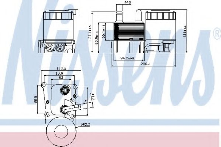 Радиатор масляный FORD TRANSIT CONNECT TC7 02- 1.8 TDCi пр-во Nissens Nissens (90696) - изображение 1