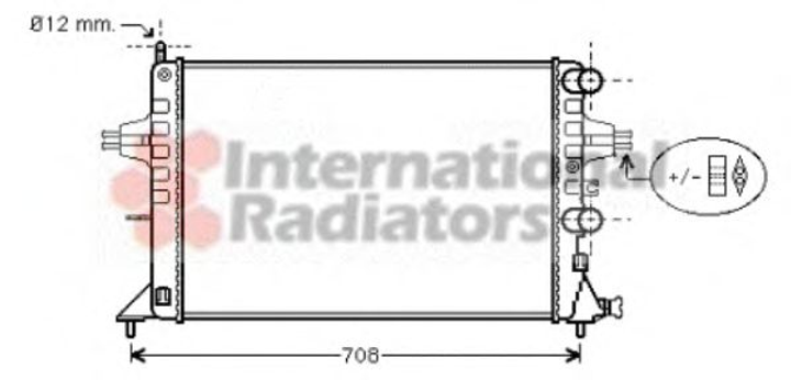 Радіатор охолодження двигуна ASTRAG 1.2/16V MT +AC 98- Van Wezel Van Wezel (37002255) - зображення 1