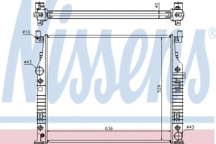 Радіатор охолодження MERCEDES GL, ML-CLASS W 164 06- вир-во Nissens Nissens (62576A) - зображення 1