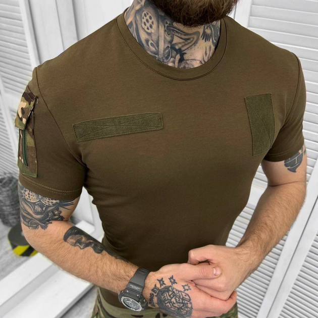 Мужская футболка Hammer приталенного кроя с липучками под шевроны масло мультикам размер M - изображение 1