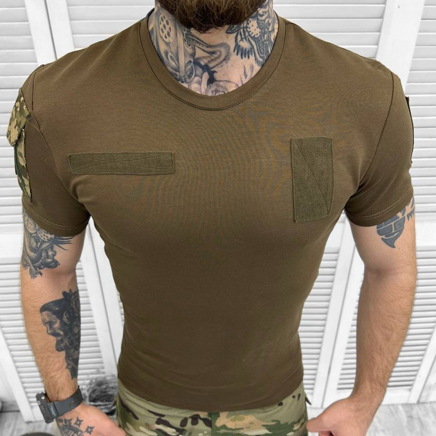 Мужская футболка Hammer приталенного кроя с липучками под шевроны олива пиксель размер XL - изображение 2