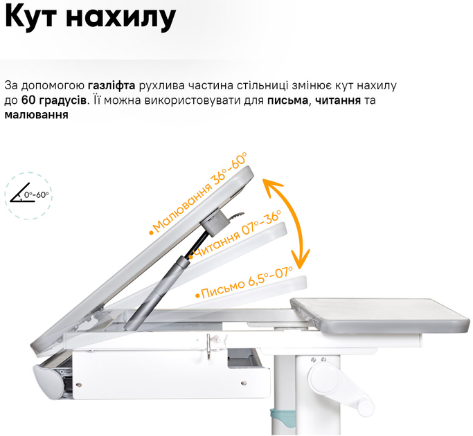 Дитячий стіл Mealux Edmonton Multicolor BL з полицею S50 (BD-610 W/MC + BL + S50 WG) - зображення 9