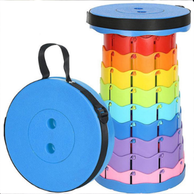 Складной табурет/стул круглый UKC Telescopic stool Retractable Folding ...