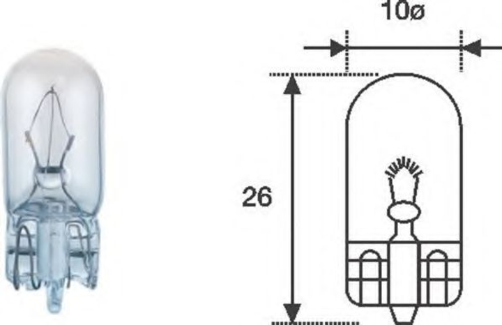 Лампа накаливания W5W 12V 5W W2,1X9,5d пр-во Magneti Marelli Magneti ...