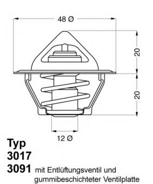 Термостат DAEWOO NEXIA OPEL ASTRA, CORSA пр-во Wahler WAHLER (301792D2) - изображение 1