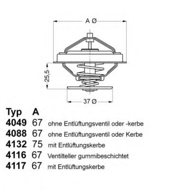 Термостат AUDI VW VOLVO пр-во Wahler WAHLER (411687D1) - изображение 1