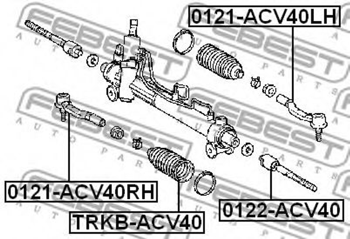 Пыльник рулевой рейки LEXUS ES 3.5 06-12 Пр-во FEBEST Febest (TRKBACV40) - изображение 2