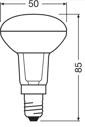 Лампа світлодіодна рефлекторна 4.3W 220V 350lm 2700К E14 50х85mm гриб [4058075126022] LED STAR R50 OSRAM - зображення 3