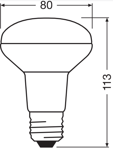 Лампа светодиодная рефлекторная 4.3W 220V 350lm 2700К E27 80х113mm гриб [4058075433304] LED STAR R80 OSRAM - изображение 3