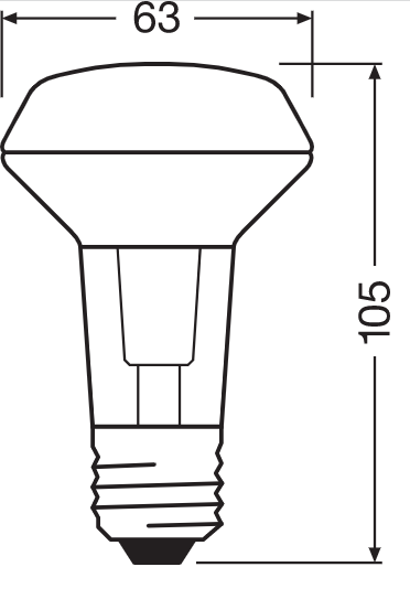 Лампа светодиодная рефлекторная 4.3W 220V 350lm 2700К E27 63х101.5mm гриб [4058075125988] LED STAR R63 OSRAM - изображение 3