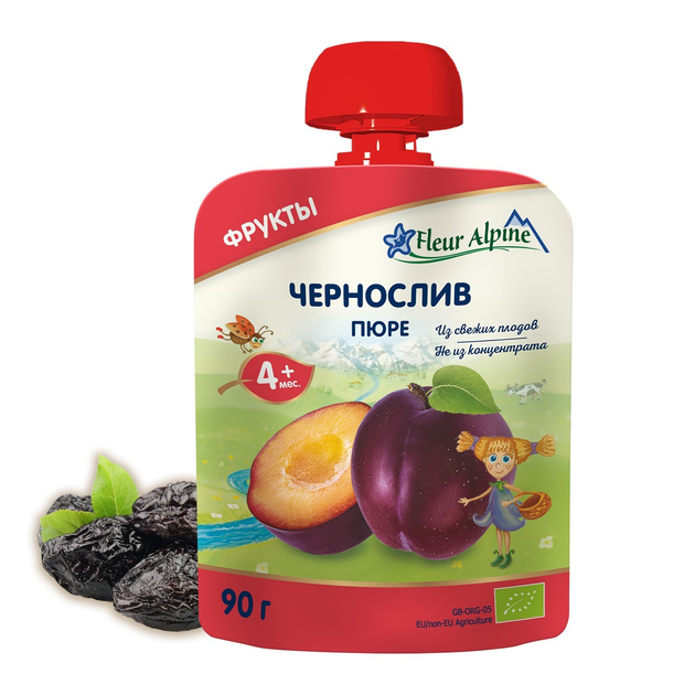 Фруктове органічне пюре Fleur Alpine Чорнослив 90 г (5024688001031) - зображення 2