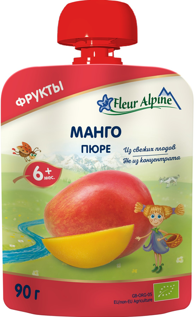Фруктовое органическое пюре Fleur Alpine Манго 90 г (5024688001123) - изображение 1