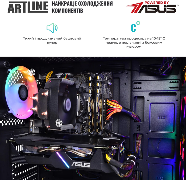 Комп'ютер ARTLINE Gaming X49 (X49v18) AMD Ryzen 5 5600 / RAM 32ГБ / SSD 1ТБ / nVidia GeForce RTX 4060 8ГБ - зображення 7