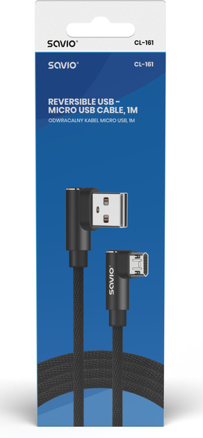 Кабель Savio CL-161 USB - micro-USB 1 м (SAVKABELCL-161) - зображення 2