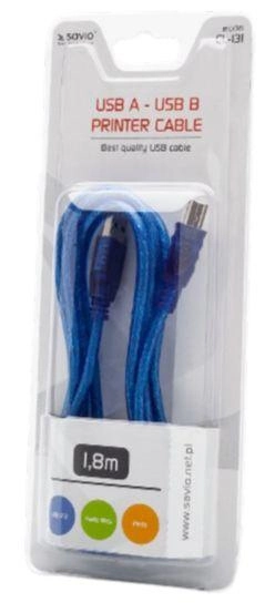 Kabel do drukarki Savio CL-131 USB 2.0 1,8m (SAVKABELCL-131) - obraz 2