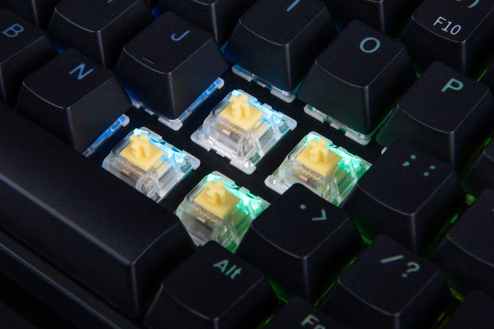Klawiatura bezprzewodowa Modecom Volcano Lanparty RGB BT GATERON Żółta Bluetooth/USB Czarna (K-MC-LANPARTY-U-BT-RGB) - obraz 8