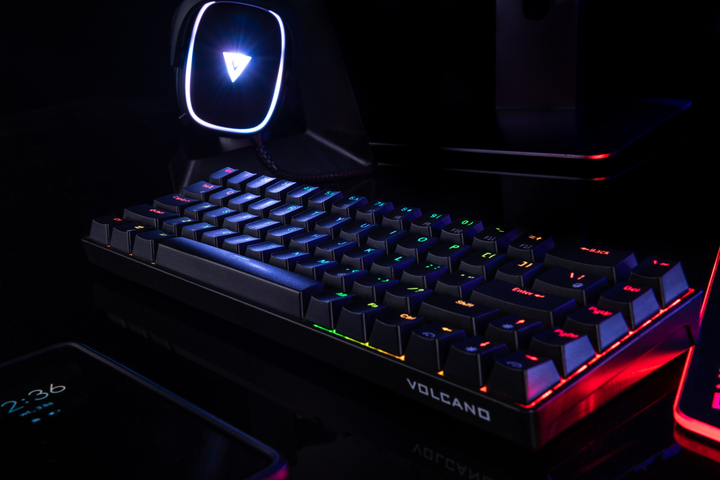 Klawiatura bezprzewodowa Modecom Volcano Lanparty RGB BT GATERON Żółta Bluetooth/USB Czarna (K-MC-LANPARTY-U-BT-RGB) - obraz 9