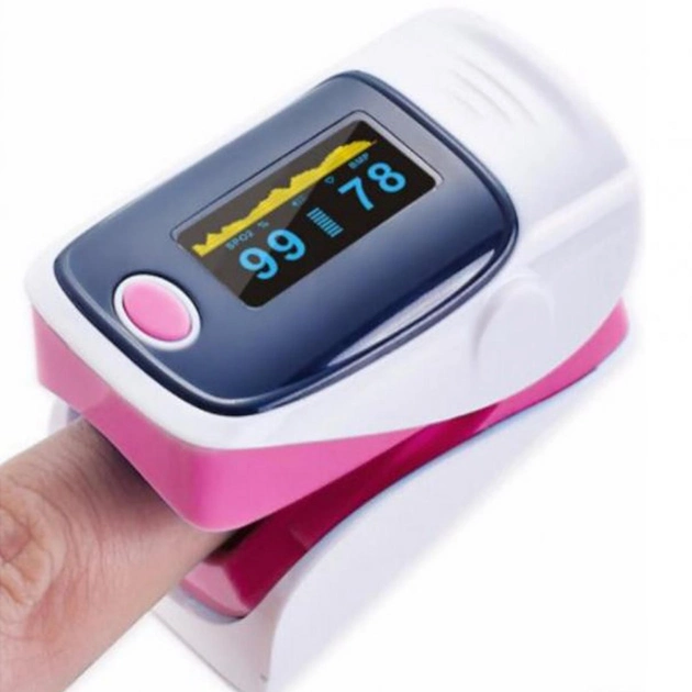 Пульсоксиметр на палец для измерения кислорода в крови OLV-80A-302A Розовый оксиметр Pulse Oximeter пульсометр - изображение 1