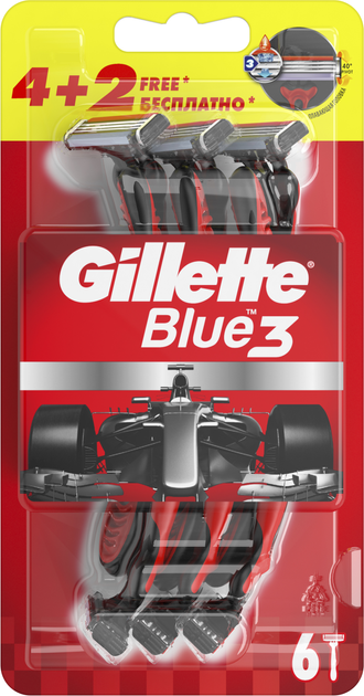 Jednorazowe maszynki do golenia dla mężczyzn Gillette Blue3 Nitro 6 szt (7702018362585) - obraz 1