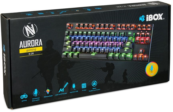 Клавіатура дротова iBOX Aurora K2-R Blue Switch USB Black (IKGMK2R) - зображення 20