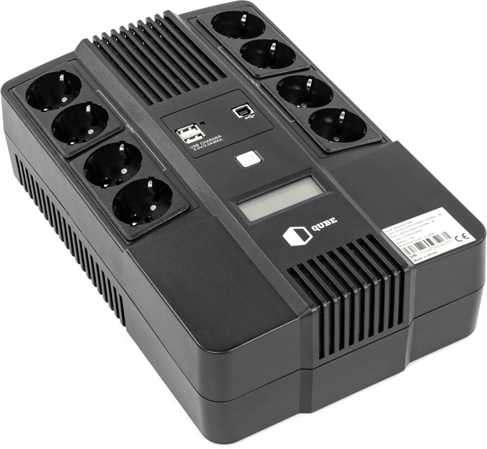 ИБП QUBE AIO 1050 1050VA/600W LCD 8 x Schuko RJ-45 USB (QBAIO1050) - изображение 1