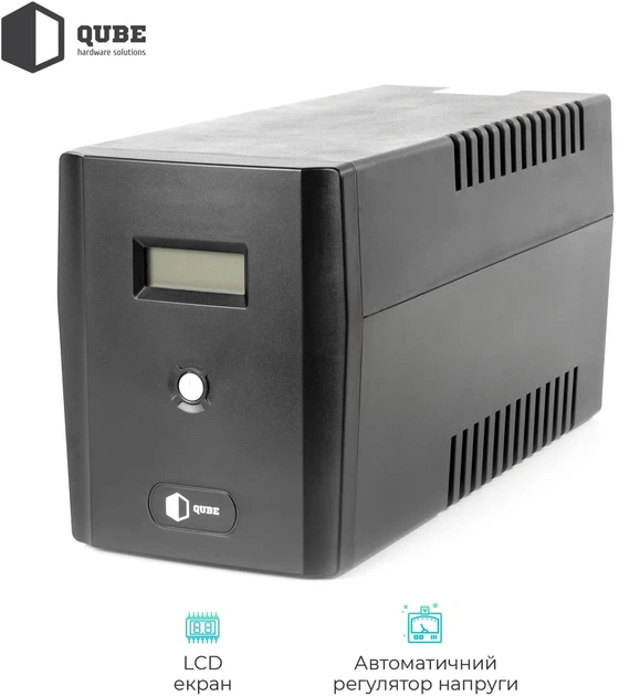 ИБП QUBE DG 1550 1550VA/900W LCD 4 x Schuko RJ-45 USB (QBDG1550) - изображение 3