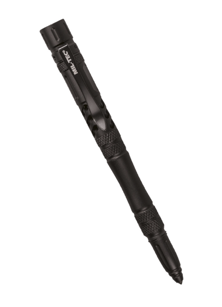 Ручка мультитул для виживання похідна туристична Mil-Tec Pro зі склобійником і ножем з алюмінієвого сплаву та нержавіючої сталі чорна - зображення 1