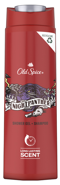 Гель для душу + шампунь Old Spice Night Panther для чоловіків тонізуючий 2 в 1 400 мл (8006540456439) - зображення 1