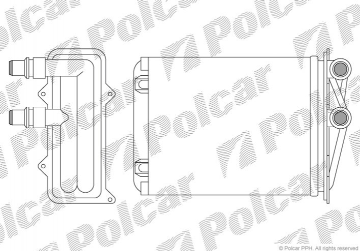 Радиатор печки Opel Vivaro Renault Trafic 1.9D-2.5D 03.01- Polcar (6026N81) - изображение 1