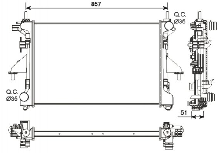 54203 NRF Радиатор охлажения Fiat Ducato 06- NRF (54203) - изображение 1