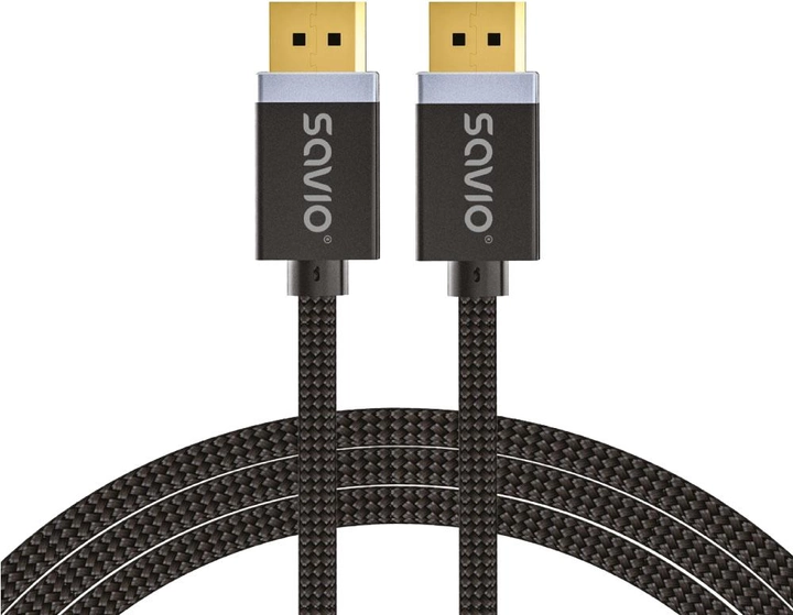Kabel Savio CL-165 DisplayPort 1.4 1 m Czarny (SAVKABELCL-165) - obraz 1