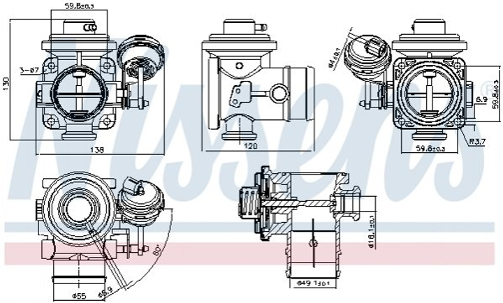 Клапан рециркуляціі ВГ (EGR) Nissens (98304) - зображення 1