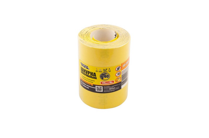 Шкурка шлифовальная на бумажной основе MASTERTOOL Р240 115 мм 10 м 08-2924 - зображення 1
